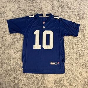 Youth Large Reebok On Field Eli Manning New York Giants Blue Football Jersey